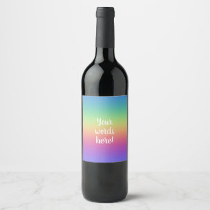 Tiefer Regenbogen-Gradient Weinetikett
