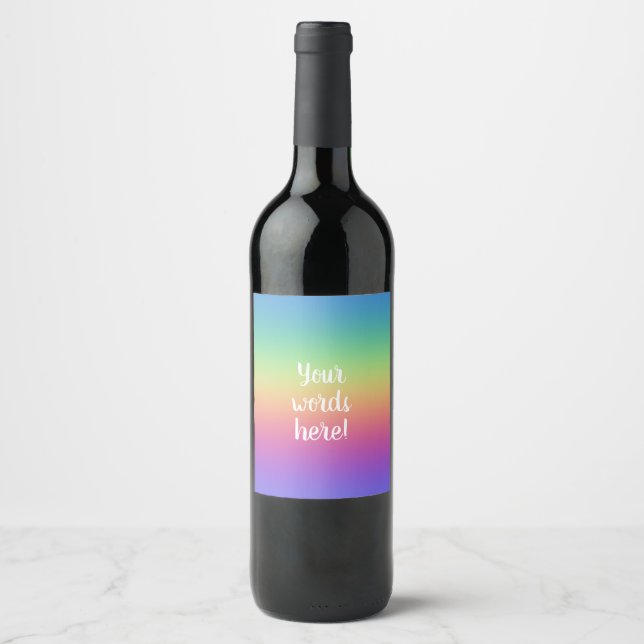Tiefer Regenbogen-Gradient Weinetikett (Vorderseite)