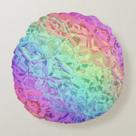 tiefer Regenbogenkristall: Rundes Kissen