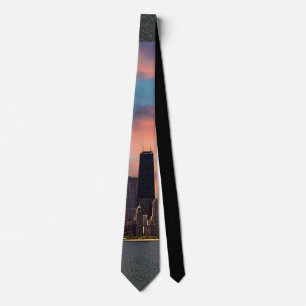 Tiefer Sonnenuntergang Chicago  Krawatte