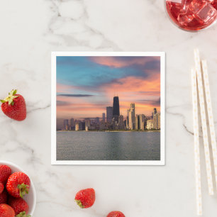 Tiefer Sonnenuntergang Chicago Serviette