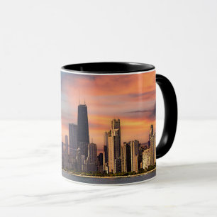 Tiefer Sonnenuntergang Chicago Tasse