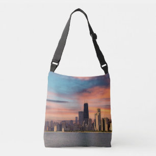 Tiefer Sonnenuntergang Chicago Tragetaschen Mit Langen Trägern