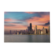 Tiefer Sonnenuntergang über Chicago
