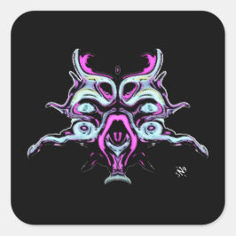 Tiefer Weltraumalbtraum (Abyss-Kreatur) v1 Quadratischer Aufkleber