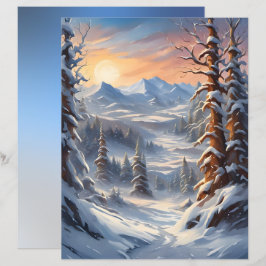 Tiefer Winter in den Bergen Scrapbook Papier