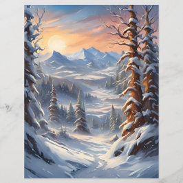 Tiefer Winter in den Bergen Scrapbook Papier