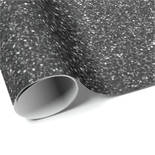 Tiefes bezauberndes Glitzer-Schwarz-graues Geschenkpapier