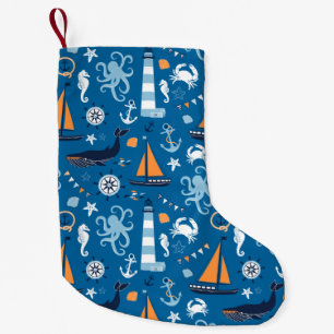 Tiefes Blau alle Sachen nautisch Kleiner Weihnachtsstrumpf