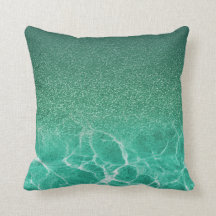 Tiefes blaues Aqua-Glitzer-Kissen