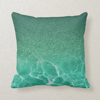 Tiefes blaues Aqua-Glitzer-Kissen Kissen