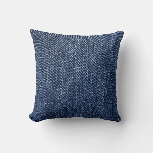 Tiefes blaues Denim Kissen (Vorderseite)