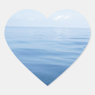 tiefes blaues Meer Herz-Aufkleber