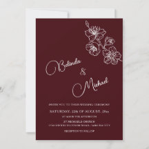 Tiefes Burgunderweiß Floral | Foto-Hochzeit