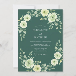 Tiefes Fichtenblatt Hochzeit Einladung