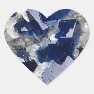 Tiefes Fluorit Kristall Flakes Herz Edelstein Kuns Herz-Aufkleber