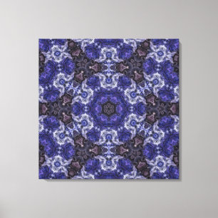 Tiefes Indigo-Swirbel-Mandala mit fließenden Muste Leinwanddruck