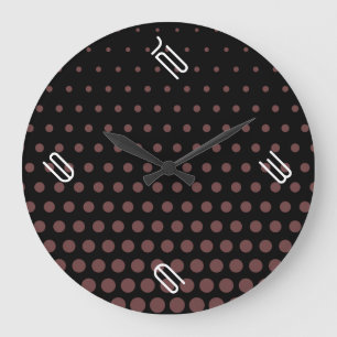 Tiefes Kaffeepunkte-Moderne Schwarz Große Wanduhr
