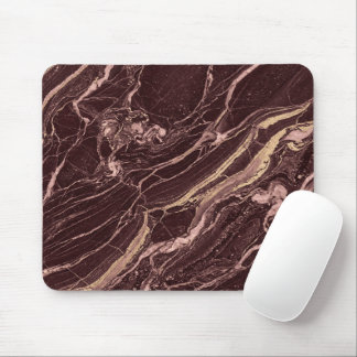 Tiefes Marmorrot - zeitgenössisches ästhetisches D Mousepad