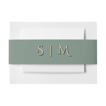 Tiefes Salbei-Monogramm-Hochzeitsband