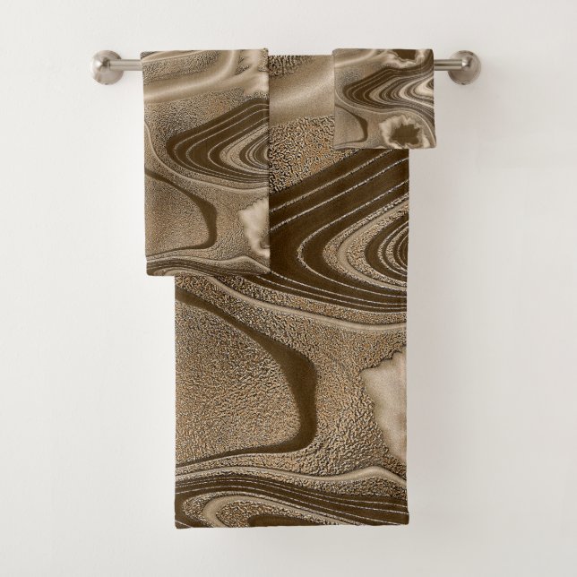 TIEFES SCHOKOLAT-RADIERELEGANZ BATH TOWEL-SET BADHANDTUCH SET (Insitu)