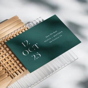 Tiefes Türkisgrün Hochzeit   Elegantes Gartenfoto Save The Date