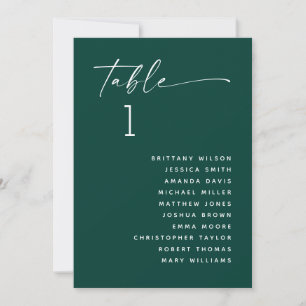 Tiefes Türkisgrünes Hochzeitssitzplan. Boho-Wald Einladung