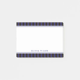 Tiefes vintage gestreiftes blaues Muster kundenspe Post-it Klebezettel