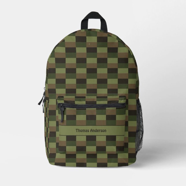 Tiefes Wald-Farbkombination Bedruckter Rucksack (Vorderseite)