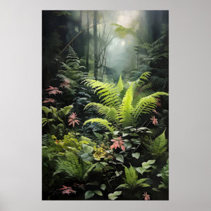 Tiefes Wald-Farn, Wald Moody Wandbild, Dunkel Poster