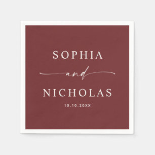 Tiefes Weinrotes Hochzeitskleid Eleganter minima Serviette