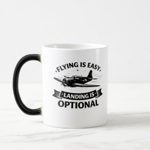 Tiefflug Humor Warbird Pilot Shirt Verwandlungstasse