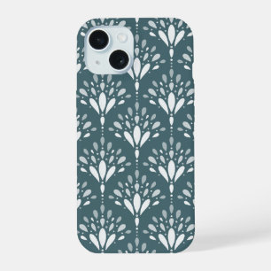 Tiefgrün Botanische Volksblumen-Kunst iPhone 15 Hülle