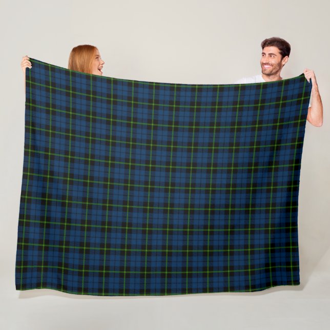 tiefgrün-grün karierter schwarzer Streifen Tartan Fleecedecke (Beispiel)