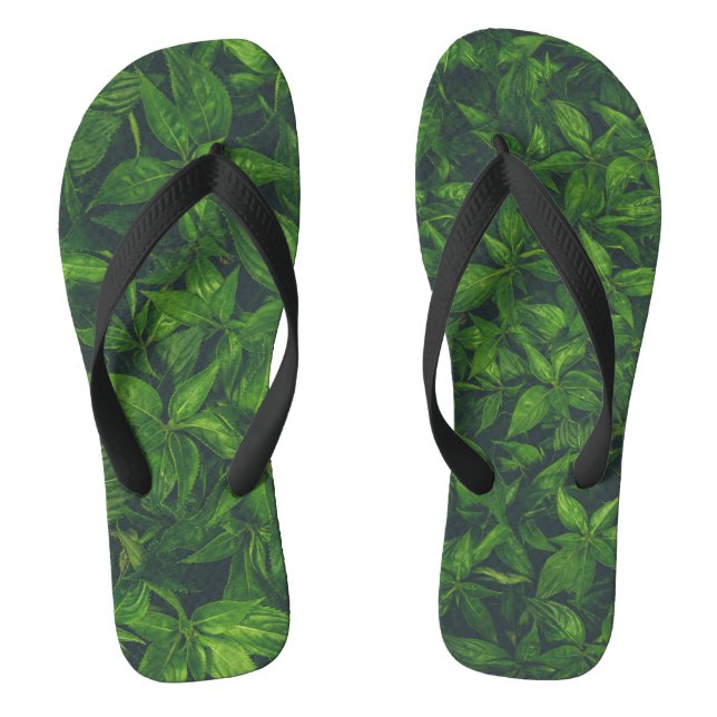 Tiefgrüne Blätter  Flip Flops (Fußbett)