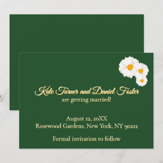 Tiefgrüne florale Hochzeit Save-the-Date-Einladung Save The Date