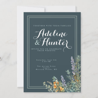 Tiefgrüne Salbei-Hochzeitseinladung Einladung
