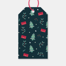 Tiefgrüne Weihnachtsbäume Perfekt Geschenkanhänger