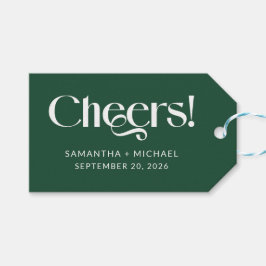 Tiefkiefer Zierliche Serif Hochzeit Cheers Geschenkanhänger