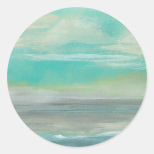Tiefland-Strand I Runder Aufkleber