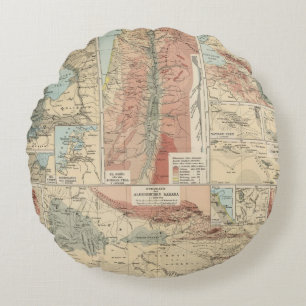 Tieflander Atlas-Karte Rundes Kissen