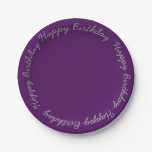 Tiefpurpurnes 7" Geburtstags-Party-Papier-Teller Pappteller