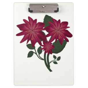 Tiefrosa Blumendesign Teppich Klemmbrett