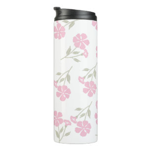 Tiefrosa Blumenthermal-Tumbler Elegantes Design Thermosbecher