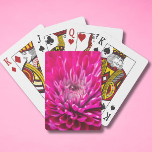 Tiefrosa Chrysanthemen Spielkarten