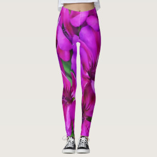 Tiefrosa Flora Wasserfarben Art Leggings