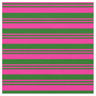 Tiefrosa und dunkelgrüne Streifen/Linienmuster Stoff