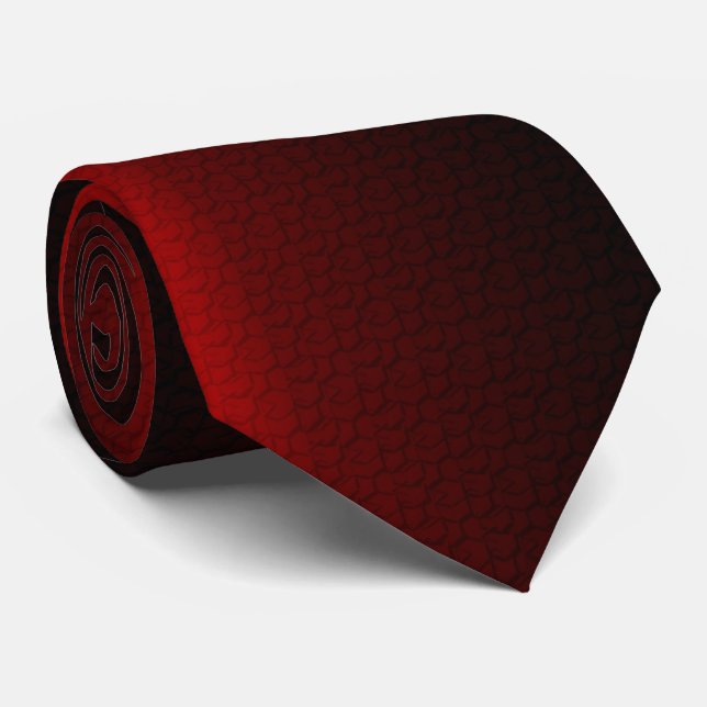 Tiefrot u. schwarz krawatte (Gerollt)