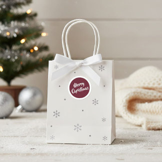 Tiefrote Cranberry Frohe Weihnachten Aufkleber
