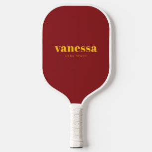 Tiefrote Cranberry-Minimal-Modern-Klassik-Name Pickleball Schläger